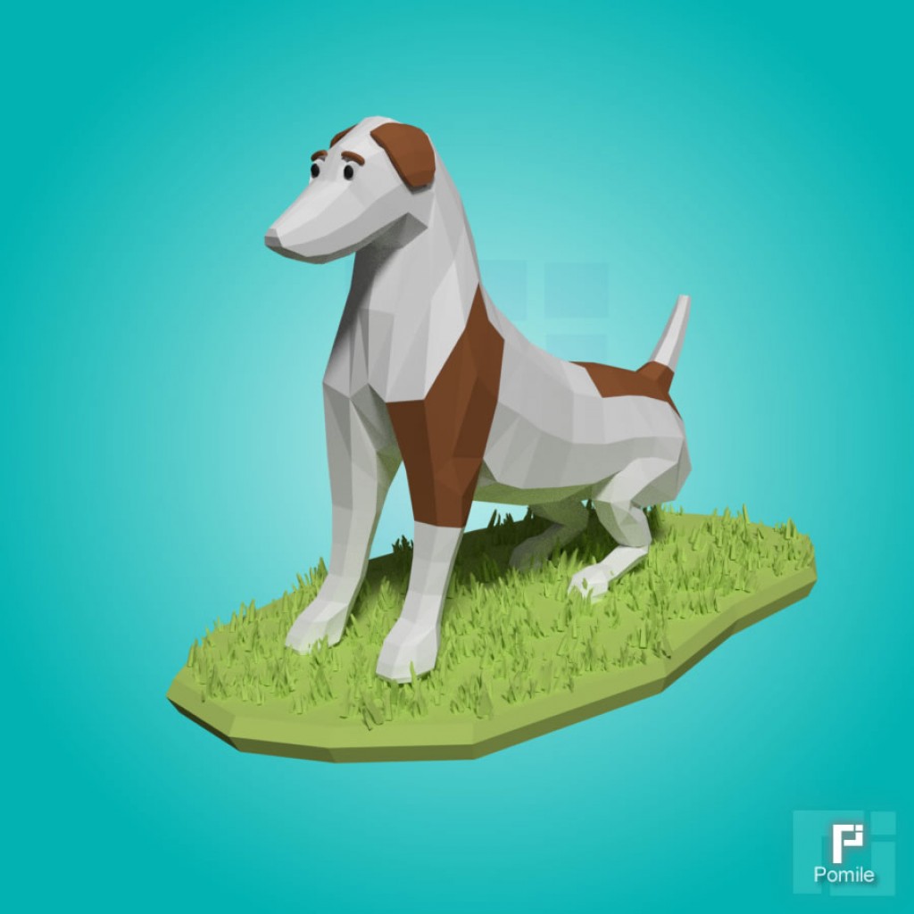 Dog Low Poly (Rigged) preview image 1